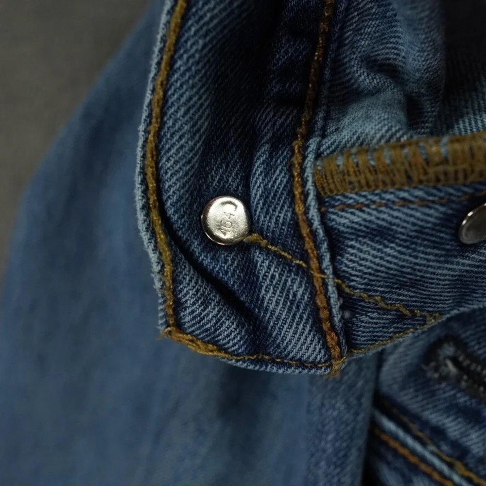 Levis 501 Button Fly Jeans Mens 40x32 Blue Medium Wash Y2K Biker‎ Cowboy Biker